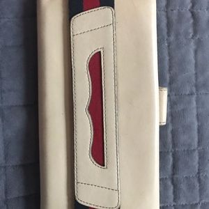 Authentic Gucci Wallet White / Red-Blue Stripe